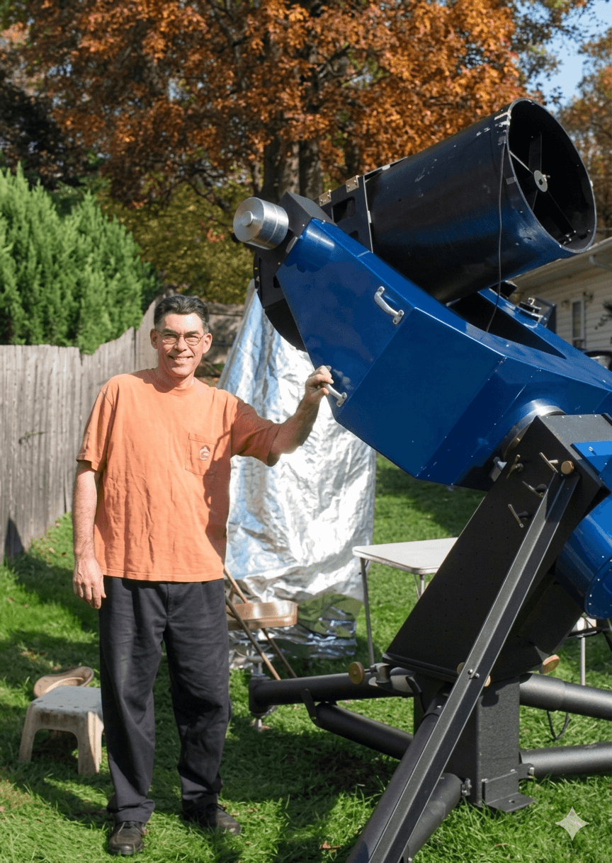 Ken Levin with his telescope